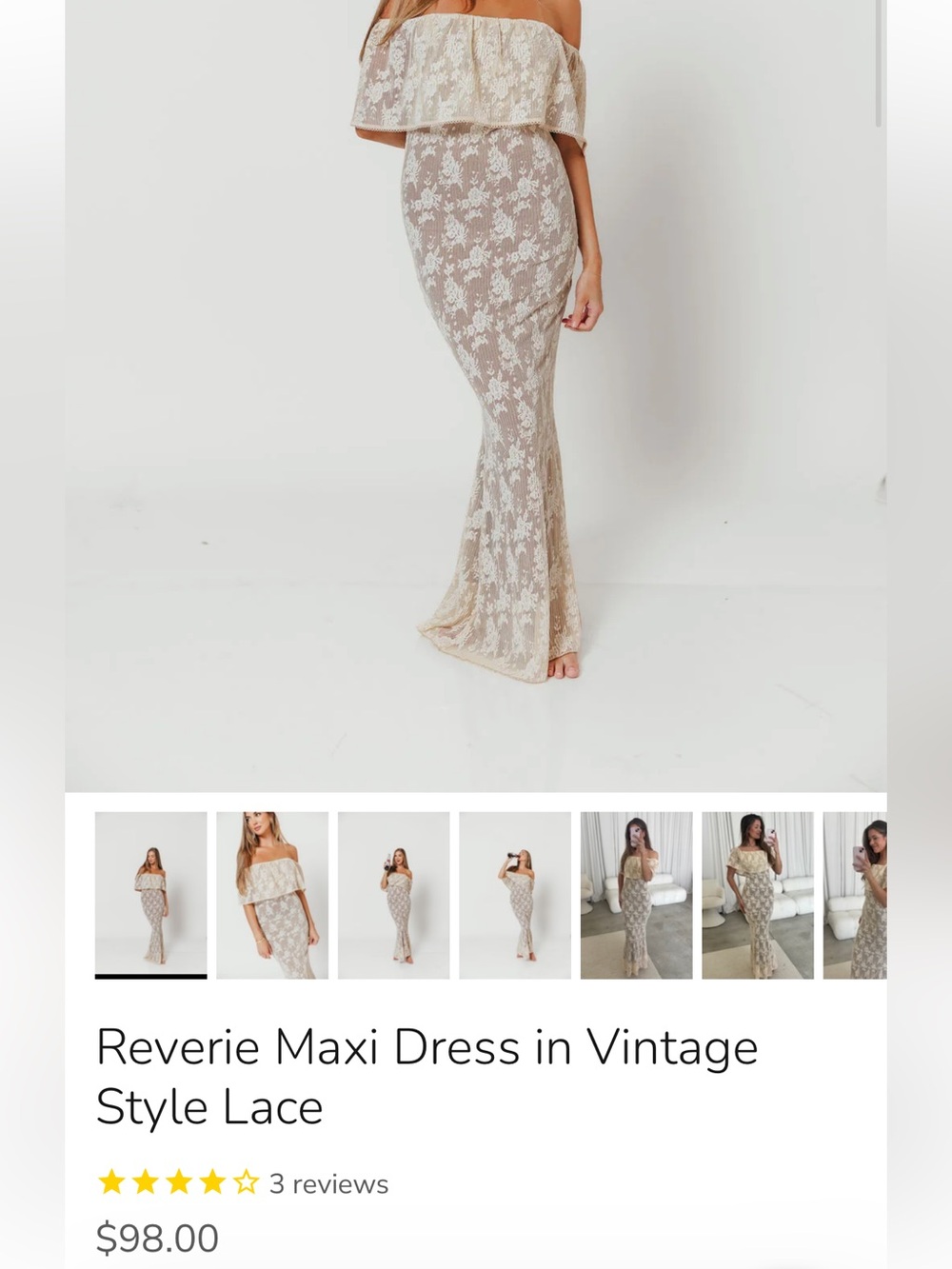 Reverie Maxi Dress in Vintage Style Lace